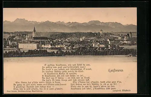 AK Kaufbeuren, Totalansicht mit Bergen