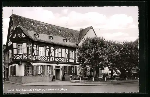 AK Martinsthal /Rhg., Hotel-Weinhaus Zur Krone