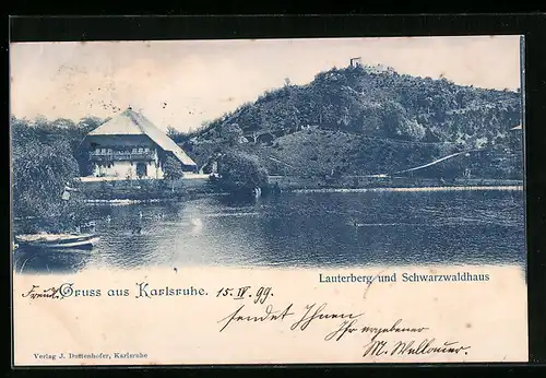 AK Karlsruhe, Lauterberg u. Schwarzwaldhaus