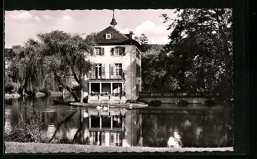 AK Heilbronn am Neckar, Trappenseeschlösschen mit See