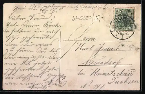 AK Bonn, Panorama mit Rheinpromenade