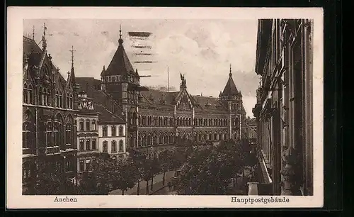 AK Aachen, Ansicht vom Hauptpostgebäude