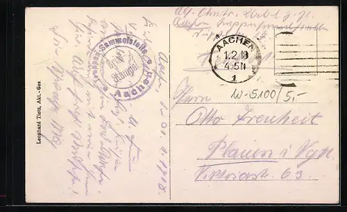 AK Aachen, Ansicht vom Hauptpostgebäude