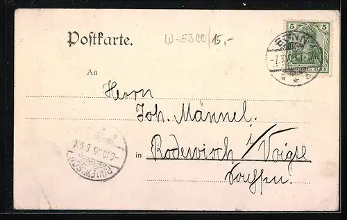 AK Bonn, Hotel Rheineck, Dampfer