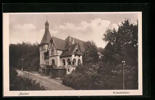 AK Aachen, Waldschlösschen im Sommer