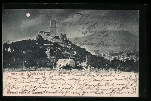 AK Godesberg, Ruine bei Vollmond