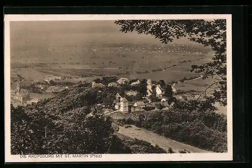 AK St. Martin /Pfalz, Ortsansicht mit Kropsburg