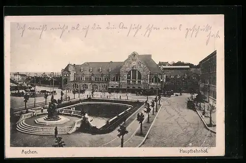 AK Aachen, Ansicht vom Hauptbahnhof