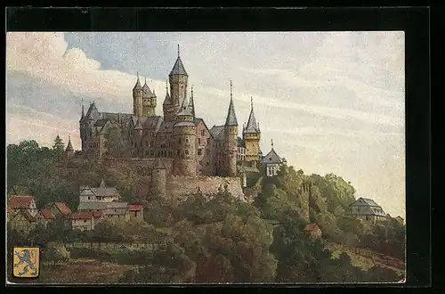 AK Braunfels, Blick auf Schloss, Wappen