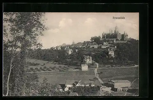 AK Braunfels, Ortsansicht mit Schloss