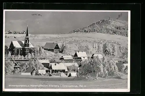 AK Altenberg i. Osterzgebirge, Ortspartie im Winter