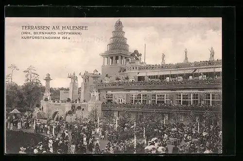 AK Berlin-Halensee, Terrassen am Halensee, Kurfürstendamm 124a