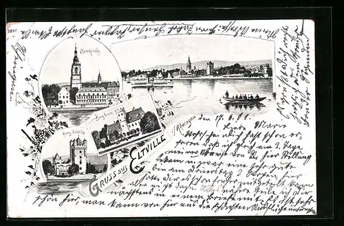 AK Eltville i. Rheingau., Pfarrkirche, Burg Eltville, Burg Grass