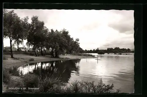AK Ingelheim a. Rh., Blick auf Strandbad