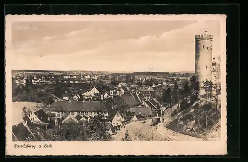 AK Landsberg a. Lech, Ortsansicht mit Umgebung