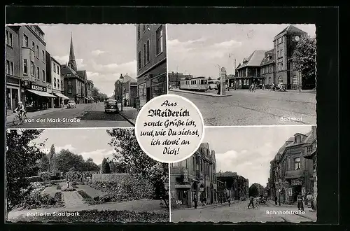 AK Meiderich, Bahnhof, Mark-Strasse, Partie im Stadtpark