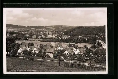 AK Sundwig-Hemer im Sauerland, Teilansicht mit Kirche