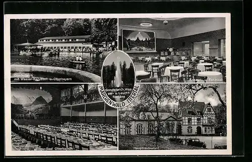 AK Weck-Ittertal, Märchenwald, Hauptrestaurant, Innenansichten Konzert- und Tanzsaal und Saal Oberbayern