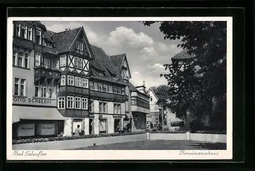 AK Bad Salzuflen, Renaissancehaus mit Geschäft von Otto Schaerff