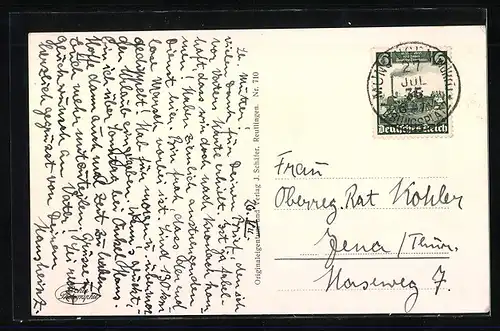 AK Münsingen, Teilansicht mit Fabrik