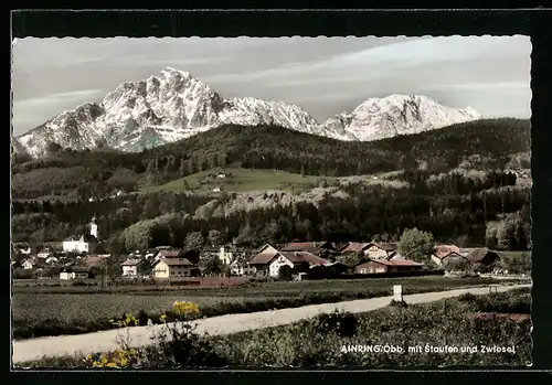 AK Ainring /Obb., Teilansicht mit Staufen und Zwiesel