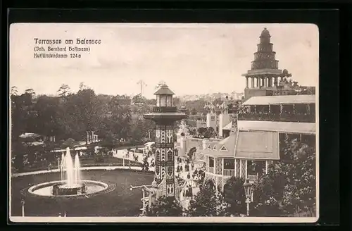 AK Berlin, Terrassen am Halensee von Bernhard Hoffmann, Kurfürstendamm 124 a