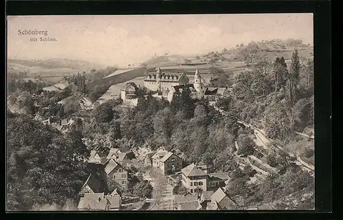 AK Schönberg, Teilansicht mit Schloss