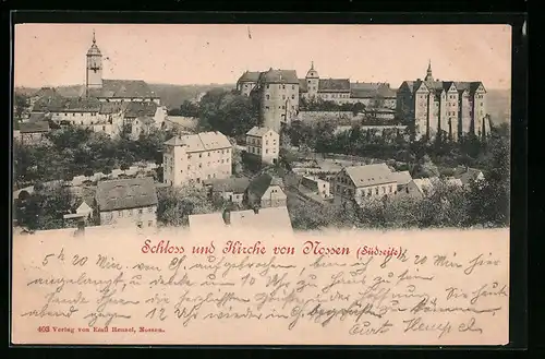 AK Nossen, Schloss und Kirche Südseite