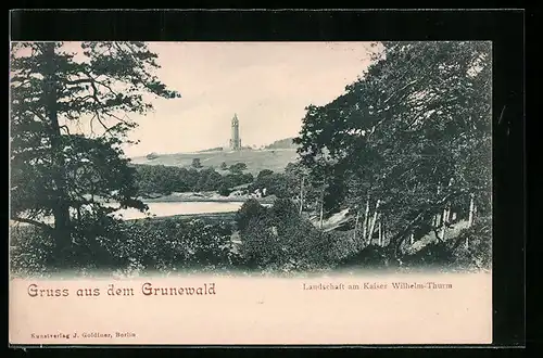 AK Berlin-Grunewald, Landschaft am Kaiser Wilhelm-Turm
