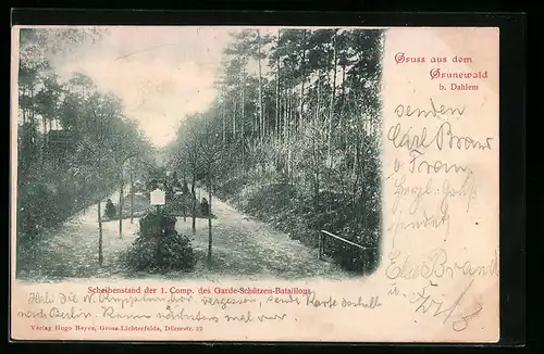 AK Berlin-Grunewald, Scheibenstand der 1. Comp. des Garde-Schützen-Bataillons