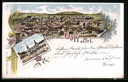 Lithographie Usti nad Orlici, Celkovy pohled, Namesti