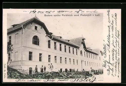 AK Luze, Budova spolku Feriálnich osad Prazskych v Luzi