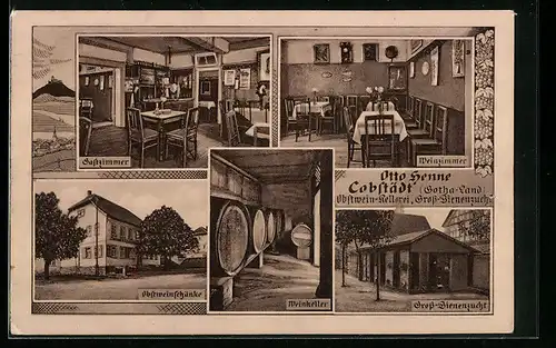 AK Cobstädt /Gotha-Land, Gasthaus, Bienenzucht und Obstwein-Kellerei Otto Henne
