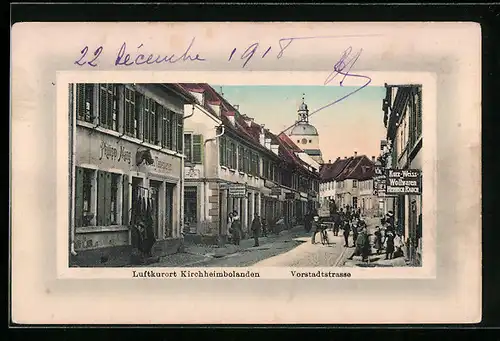 Präge-AK Kirchheimbolanden, Vorstadtstrasse mit Geschäften