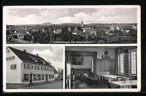 AK Unterböbingen /Krs. Schw. Gmünd, Gasthaus, Innenansicht, Teilansicht