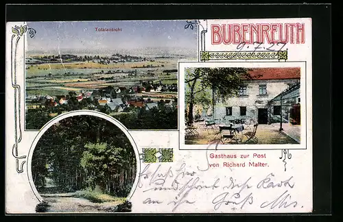 AK Bubenreuth, Gasthaus zur Post, Waldpartie, Totalansicht