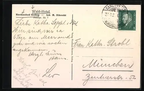 AK Ording, Nordseebad, Wald-Hotel