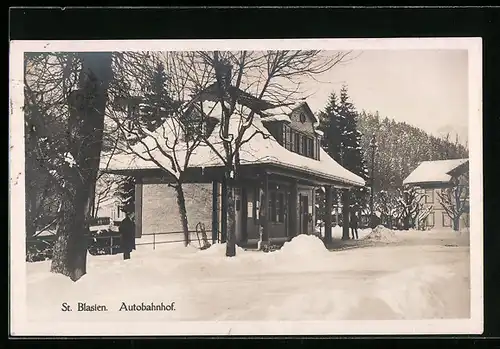 AK St. Blasien, Autobahnhof im Schnee