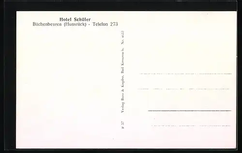 AK Büchenbeuren /Hunsrück, Hotel Schüler, Landwirtschafts- und Volksschule, Teilansicht