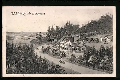 Künstler-AK sign. Hans Pernat: Dürrheim, Hotel Hirschhalde