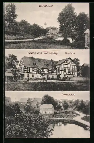 AK Weinsdorf, Gasthof, Dorfansicht
