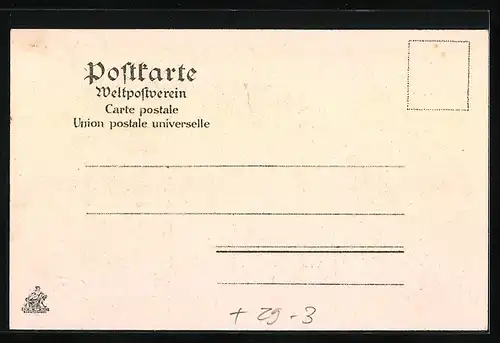 Passepartout-Lithographie Lechhausen, Pfarrstrasse, Tannenzapfen