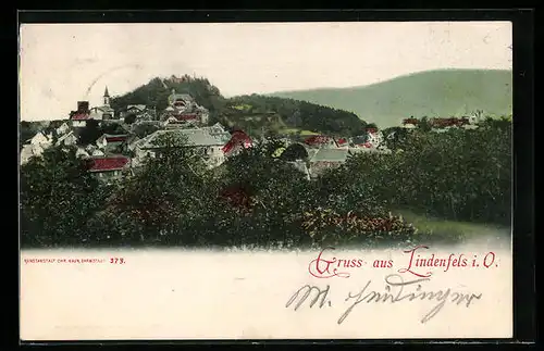 AK Lindenfels i. O., Teilansicht mit Kirche