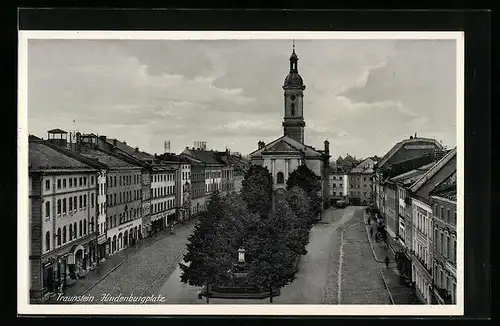 AK Traunstein, Blick auf den Hindenburgplatz