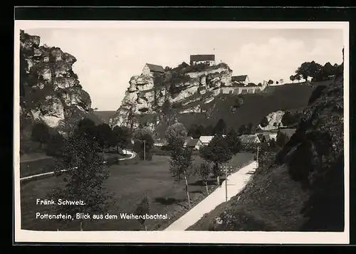AK Pottenstein /Fränk. Schweiz, Blick aus dem Weihersbachtal
