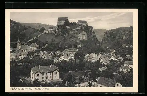 AK Pottenstein /Fränk. Schweiz, Ortsansicht aus der Vogelschau