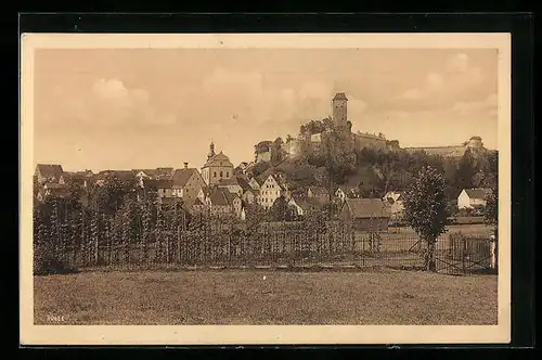 AK Neuhaus a. d. Pegnitz, Blick zur Burg Veldenstein
