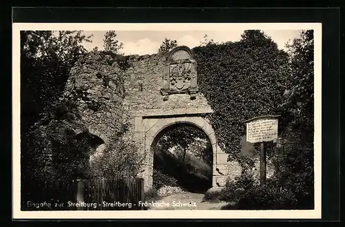 AK Streitberg /Fränk. Schweiz, Eingang zur Streitburg