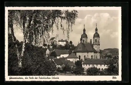 AK Gössweinstein /Fränk. Schweiz, Blick auf den Ort mit Kirche