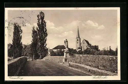 AK Hammelburg, auf der Saalebrücke